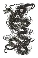 Simple 2d shenlong tattoo design idea