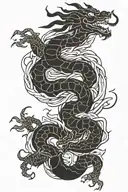 Simple 2d shenlong tattoo design idea