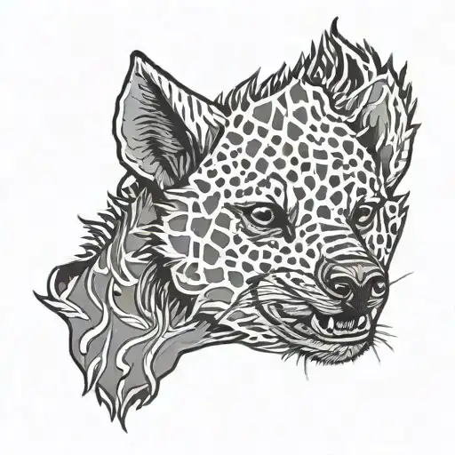 Hyena bites tattoo design idea