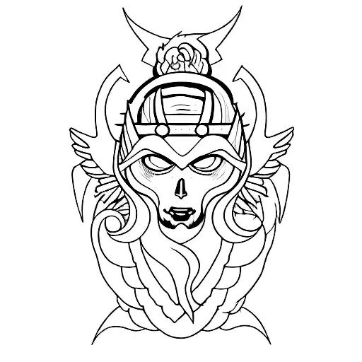 half angel half demon tattoo design idea
