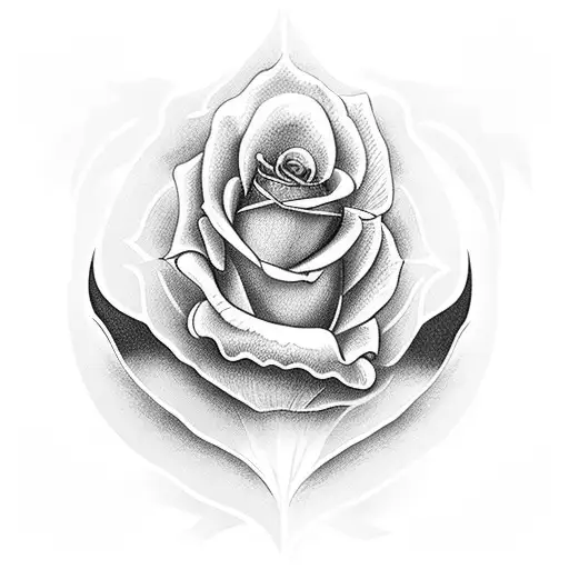 A tooth-shaped rose with thorns, symbolizing the strength and beauty of dentistry tattoo design idea