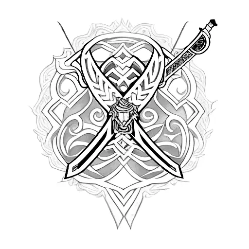 Wol with a katana with the letter "Y" plus some mma tattoo design idea