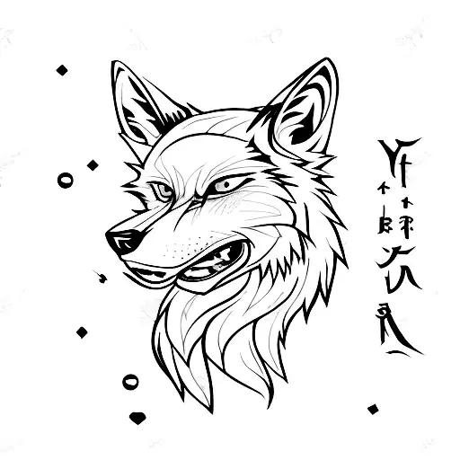 The fae of a wolf with a katana with the letter "Y" plus some mma tattoo design idea