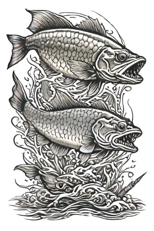 tribute to dead freand , must be him and I on fishing. Not sad one. We are young tattoo design idea