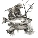 tribute to dead freand , must be him and I on fishing. Not sad one tattoo design idea