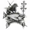tribute to dead freand , must be him and I on fishing. Not sad one tattoo design idea
