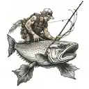 tribute to dead freand , must be him and I on fishing. Not sad one tattoo design idea
