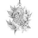 Hanging plant tattoo design idea