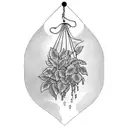 Hanging plant tattoo design idea