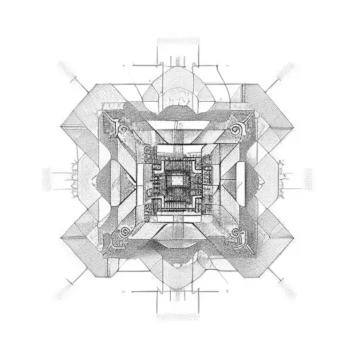 Computer chip architecture tattoo design idea