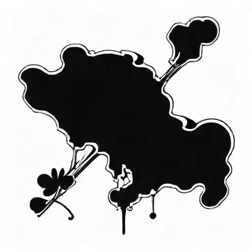 martini glass and clover tattoo design idea