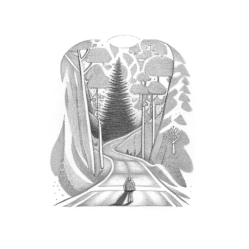 the road not taken tattoo design idea