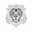 A powerful black and white sketch of a lion's head, with the Dominican Republic flag incorporated in the background tattoo design idea