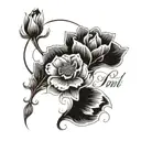 Flower and Proverbs 31:25 tattoo design idea