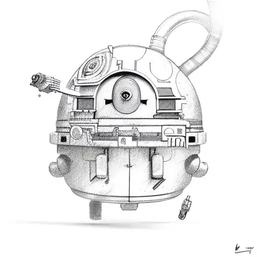 mech miffy tattoo design idea