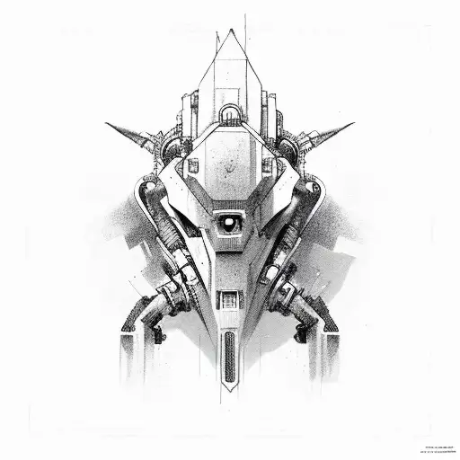 mech neo tribal tattoo design idea