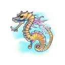 seahorse on computer  tattoo design idea