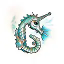 seahorse on computer  tattoo design idea