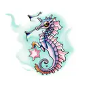 seahorse on computer  tattoo design idea
