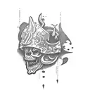 mafia style leg sleeve tattoo design idea
