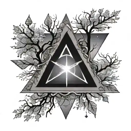 Diamonds in the trees pentagrams in the night sky tattoo design idea