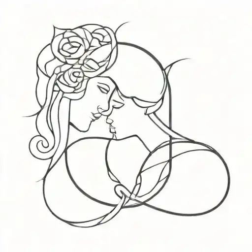 D A couple tattoo design featuring love and eternal symbols tattoo design idea