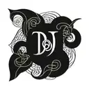 D A initial with love and eternal symbol intertwined tattoo design idea