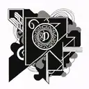 D A initial with love and eternal symbol intertwined tattoo design idea