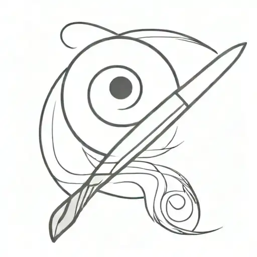 yin yang chef knife tattoo design idea