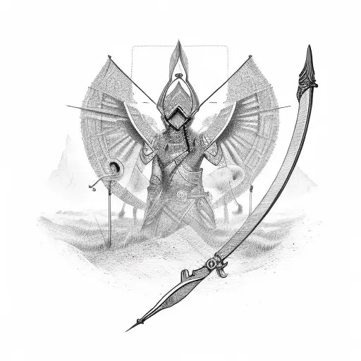 bow and arrow tattoo design idea