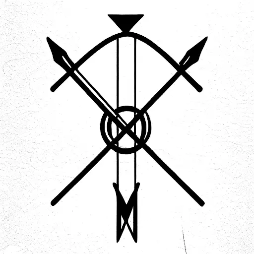 bow and arrow tattoo design idea