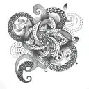 K and M interlaced  tattoo design idea