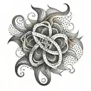 K and M interlaced  tattoo design idea