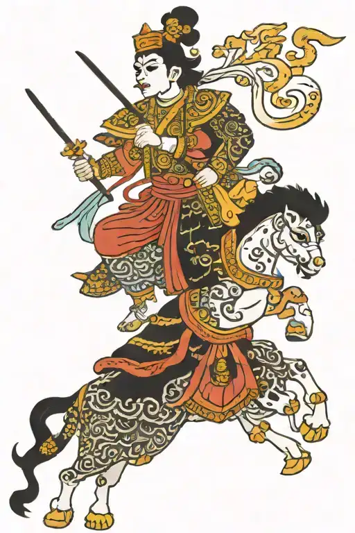 Krishna leading Arjuna tattoo design idea