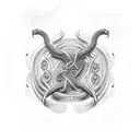 runestone, Jörmungandr, lindwyrm, abstract, viking inspired artwork  tattoo design idea