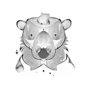 silly goose and bear cub tattoo design idea