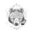 silly goose and bear cub tattoo design idea