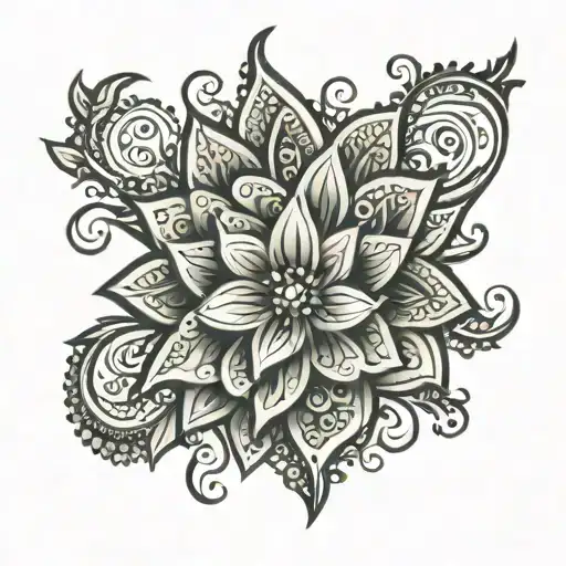 Feminine back tatto with henna art tattoo tattoo design idea