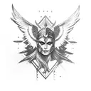 Valkyrie overlooking battlefield  tattoo design idea