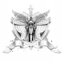 Valkyrie overlooking battlefield  tattoo design idea