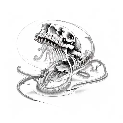 moral Eel skeleton tattoo design idea