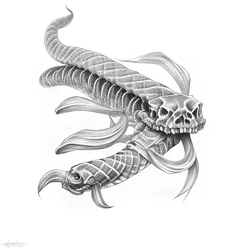 Eel Skeleton tattoo design idea