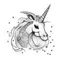 dead unicorn  tattoo design idea