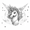dead unicorn  tattoo design idea