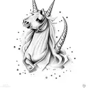 dead unicorn  tattoo design idea