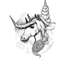 dead unicorn  tattoo design idea