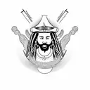 Rasta man rat with dreadlocks tattoo design idea