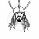 Rasta man rat with dreadlocks tattoo design idea