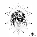 Rasta man rat with dreadlocks tattoo design idea