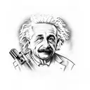 einstein and a atomic bomb tattoo design idea